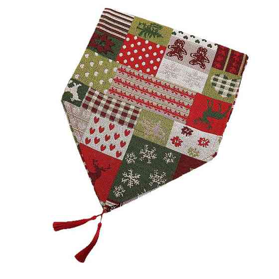 Різдвяна скатертина на стіл 170 см на 34 см різнобарвний Київ