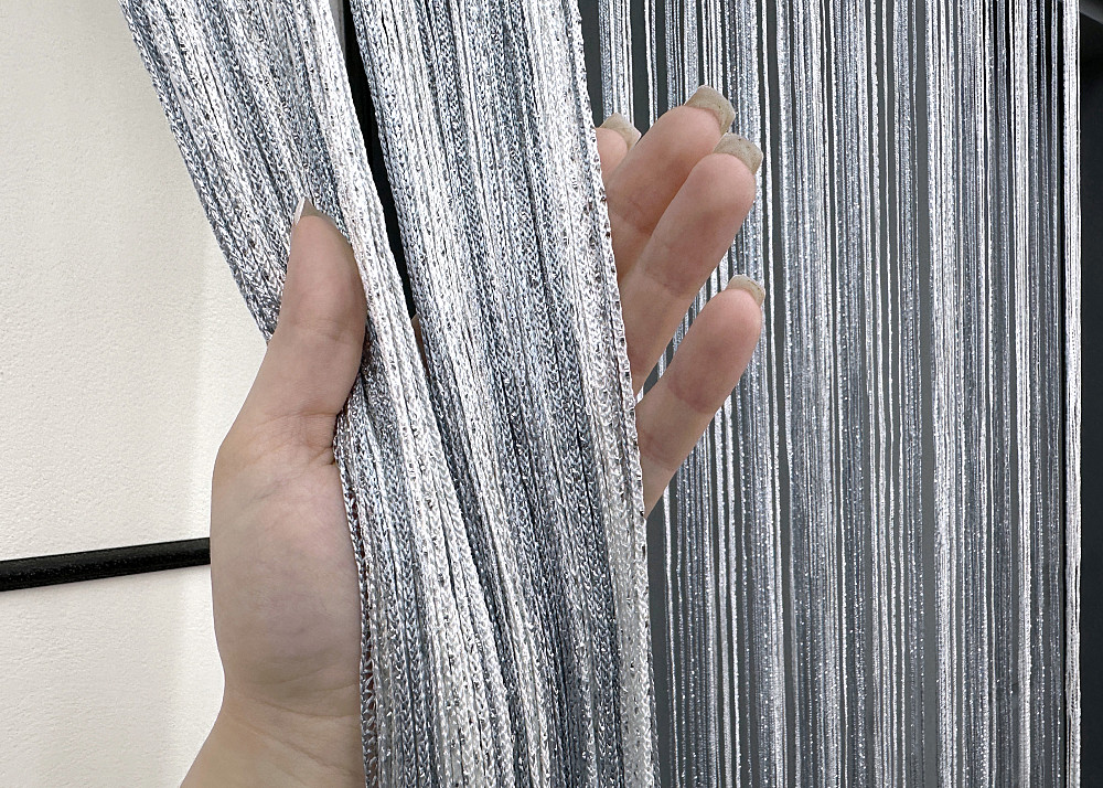 Шторы-нити с люрексом Белый с серым 300х300см 1 шт (61-106) Киев - изображение 5