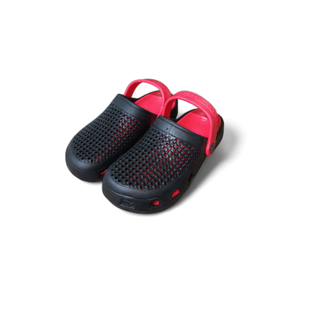 Кроксы резиновые силиконовые черно-красный 