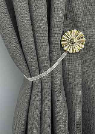 Магніти для штор і гардин Хризантема набір 2 шт Сірий з золотистим (81-302) Київ