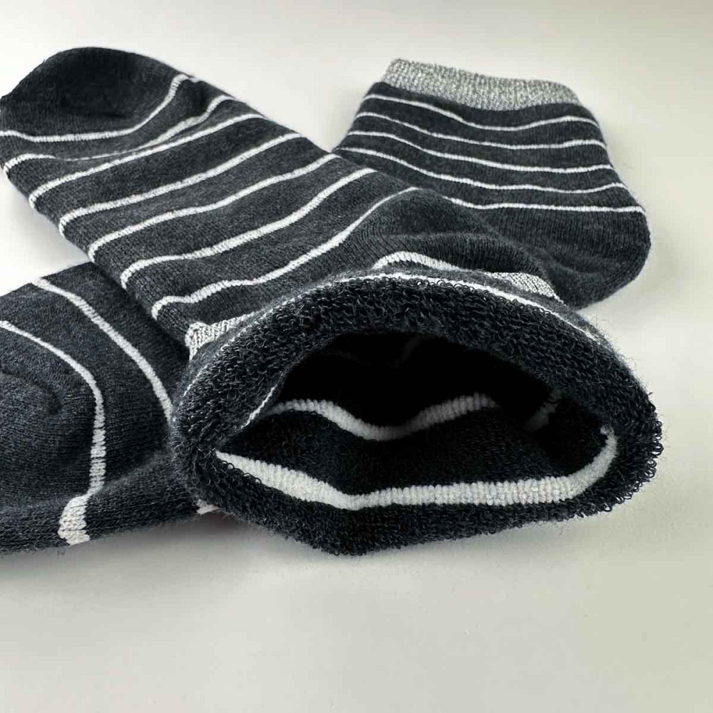 Теплі шкарпетки жіночі класичні в смужку з сріблом GM Textile Високі 36-41 Графітовий Суми - фото 3