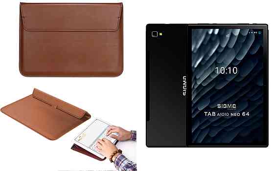 Чохол-конверт VitoCase для Sigma mobile Tab A1010 4G, Tab A1010 Neo, з функцією підставки для планшета Коричневий Київ