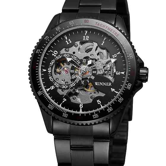 Годинник чоловічий механічний Winner Fractal Чорний Вінниця