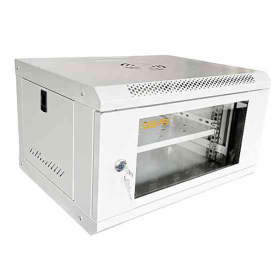 Шкаф серверный настенный с полкой GEAR 6U 19'' 600x450x300 Серый (GWMSN-6U-600-450G) Киев