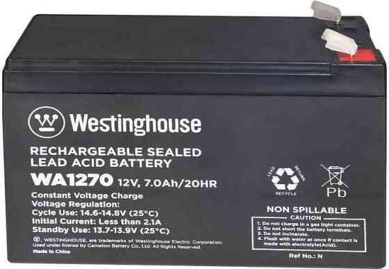 WA-1270 Батарея акумуляторнаа свинцево-кислотна Westinghouse 12V, 7Ah, terminal F2 Рівне