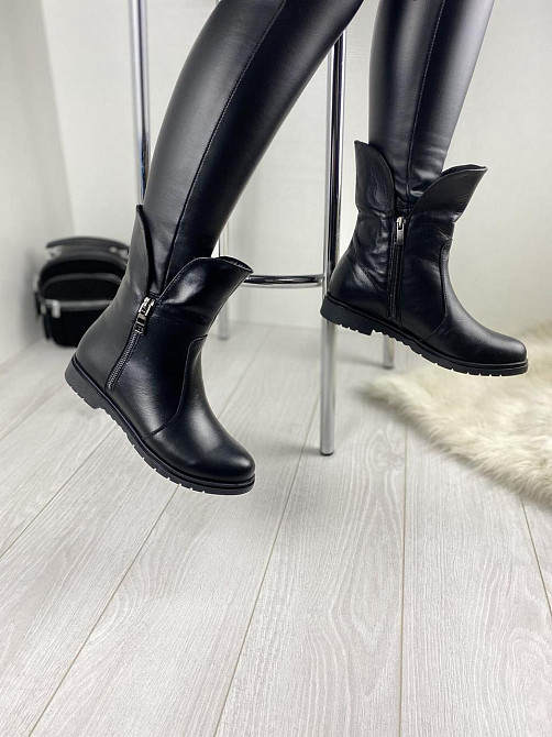 Напівчоботи жіночі M.KRAFT чорні натуральна шкіра зима висота 18см подошва 3,5см (2203) 38р. 40 Коломыя - изображение 3