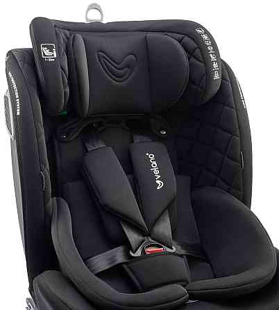 Автокресло Velano Vento 360° i-Size (40–150 см) ISOFIX + опорная нога (Черный) Киев