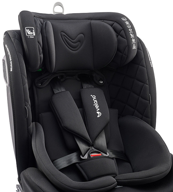 Автокресло Velano Vento 360° i-Size (40–150 см) ISOFIX + опорная нога (Черный) Киев - изображение 6