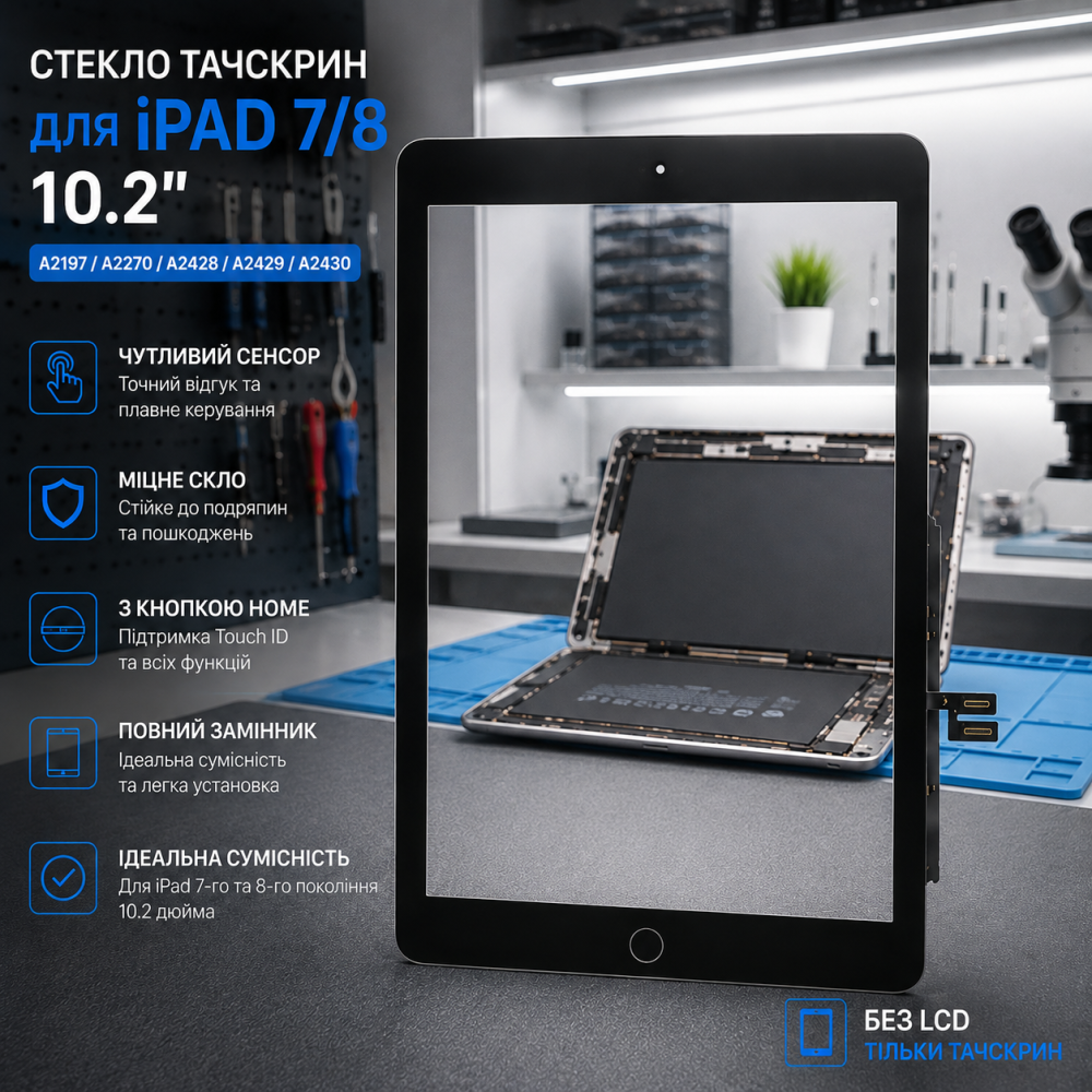 Стекло тачскрин для iPad 7/8 10.2