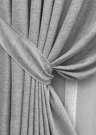 Комплект штор VR-Textil TWEED_V 100х270 2шт и Тюль 300х270 1913ш-1153т Светло-серый с белым 71-144/1 Киев