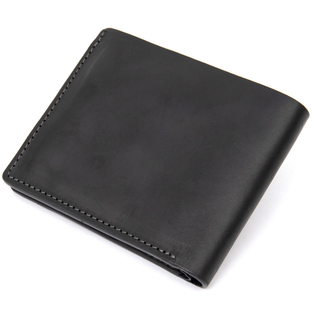 Матовое кожаное портмоне GRANDE PELLE 11457 Черный Киев - изображение 9