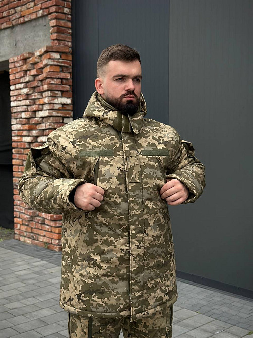 Військовий зимовий теплий чоловічий бушлат піксель Omniheat, армійська чоловіча куртка бушлат піксель до -30 Львів - фото 5
