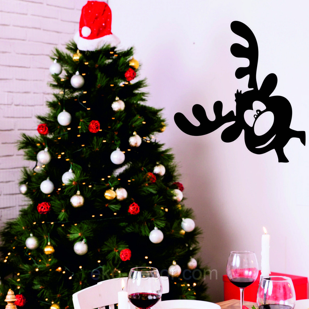 Декоративное настенное Панно «Олень», Декор на стену 70*70 см, Черный Киев - изображение 7