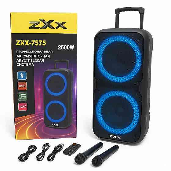 Колонка музыкальная чемодан с блютуз ZXX-7575, Переносная активная акустическая колонка FN-43 Львов