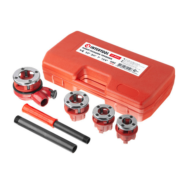 Набір плашок трубних 4 шт, для нарізання різьби: 1/2", 3/4", 1", 1 1/4" INTERTOOL SD-8004 Київ - фото 5