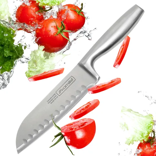 Ніж Сантоку лезо 16см/ручка 13см нержавіюча сталь з порожнистою ручкою 5142 KAMILLE Житомир - изображение 2