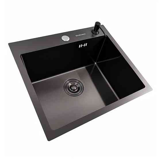 VALESO Кухонна мийка 50*45 PVD чорна VALESO Handmade (сифон круглий, 3,0/0,8) Коломыя