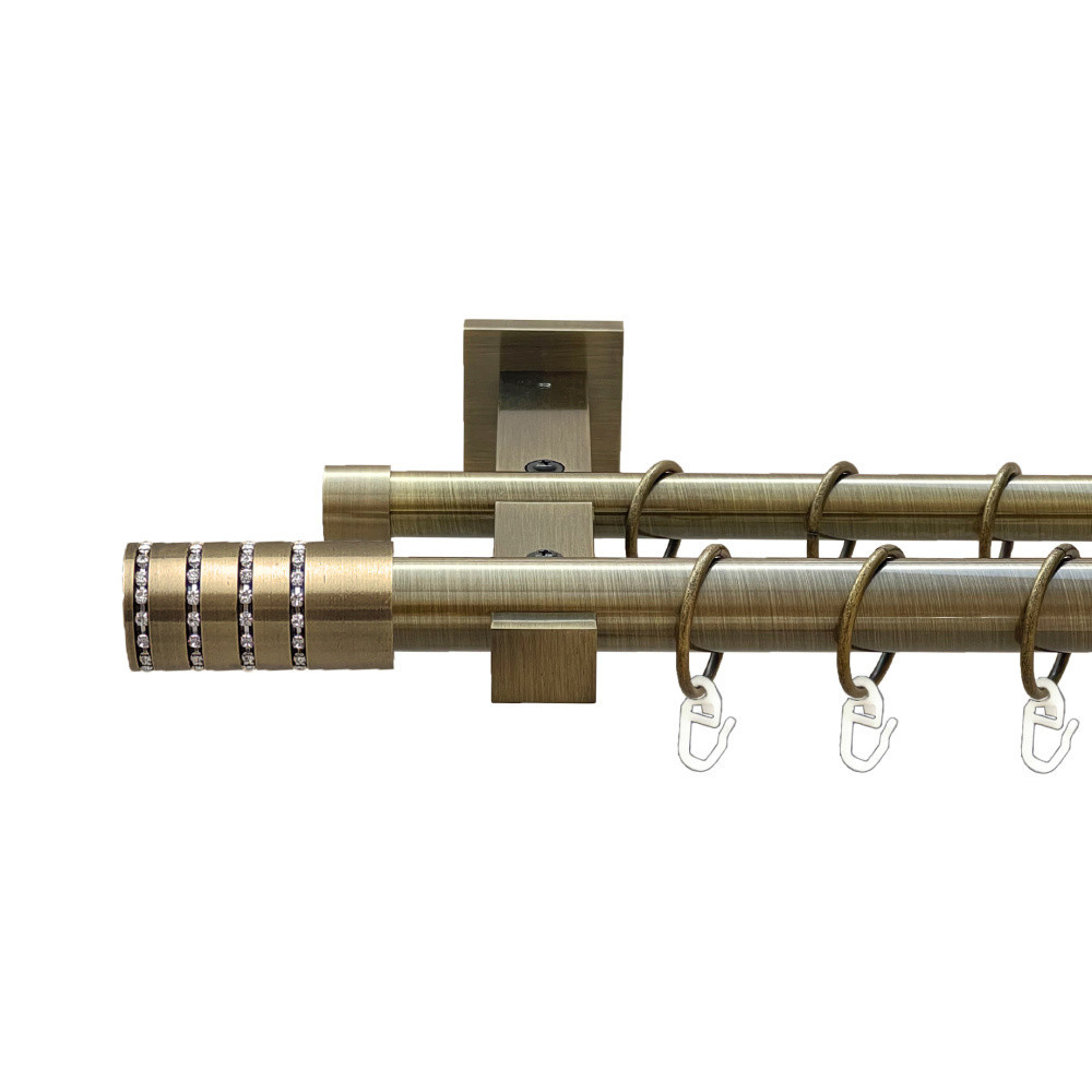 Карниз Orvit Барамелла металевий дворядний техно гладка труба кільце металеве Антик 25\19 мм 300 см Львов - изображение 1