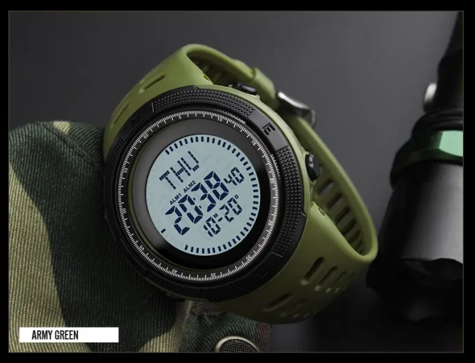 Часы мужские спортивные с компасом Skmei 1254 Compass (Зеленый) Винница - изображение 8