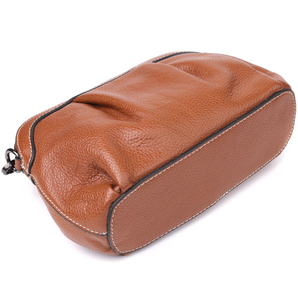 Жіноча сумка з драпіруванням з натуральної шкіри Vintage 22895 Київ - фото 6