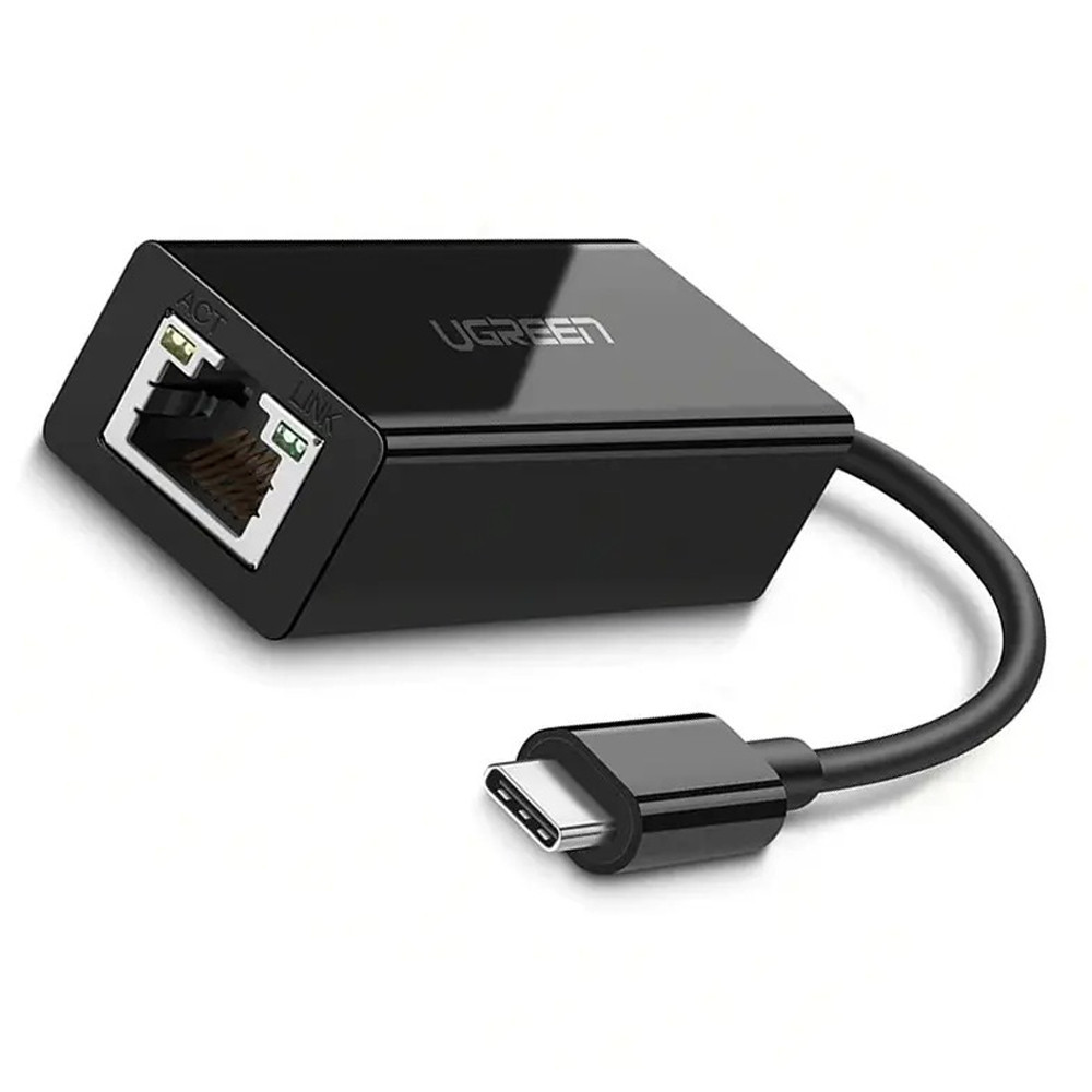 Внешняя сетевая карта Ugreen US236 USB Type-C to 10/100/1000Mbps Ethernet ‎50307 (Черный) Николаев - изображение 2