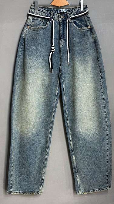 Джинсы женские Mikaletta 9521-1 SKATER оверсайз широкие с поясом винтажные синие, синий, 26, 26, 78 см, 105 см Киев - изображение 3