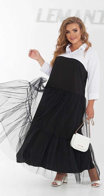 Стильне двоколірне плаття великого розміру (50) Київ - фото 4