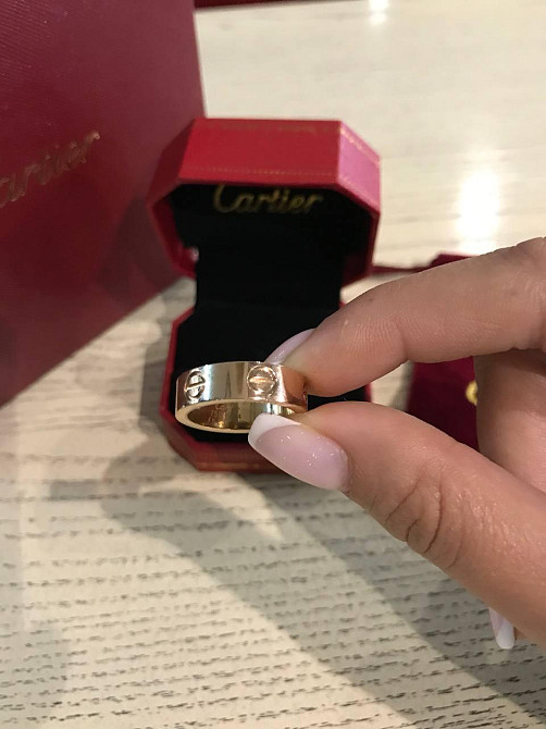 Cartier кільце в рожевому золоті LOVE / Cartier кільце рожеве золото без каменів Одеса - фото 3