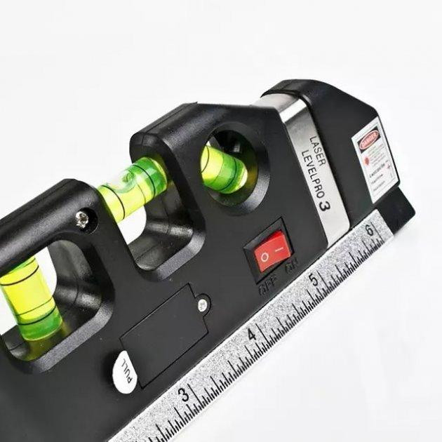 Лазерный уровень Laser Level Pro 3 с встроенной рулеткой, высокоточный, самовыравнивающийся Киев - изображение 4