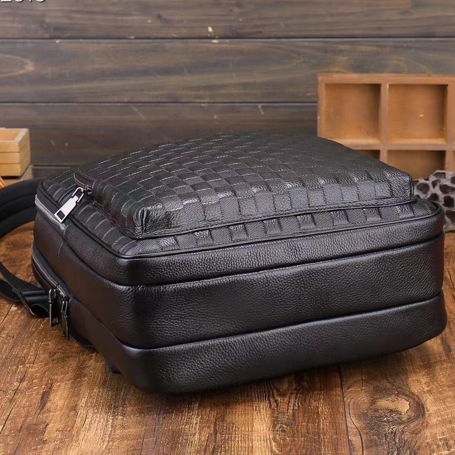 Повсякденний чоловічий рюкзак із натуральної шкіри брендовий чорний сучасний портфель відмінна якість Tiding Київ - фото 9