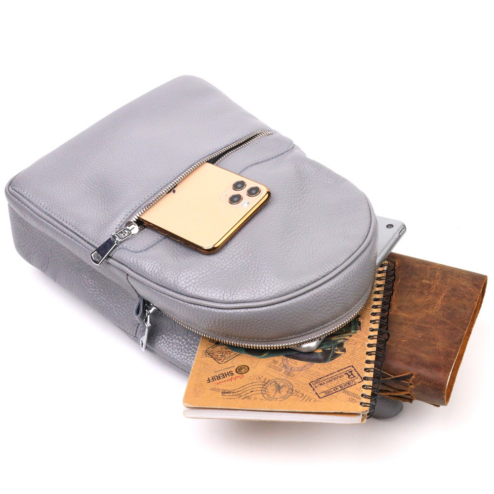 Кожаный женский рюкзак из натуральной кожи Shvigel 16308 Серый Киев - изображение 5