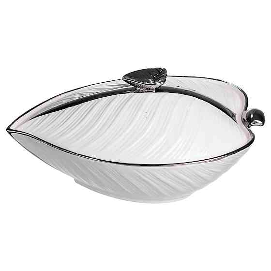 Yiwu Супниця 800 (мл) порцелянова 32×21×16 (см) з кришкою Білий з сріблом XL-4054AS Коломия