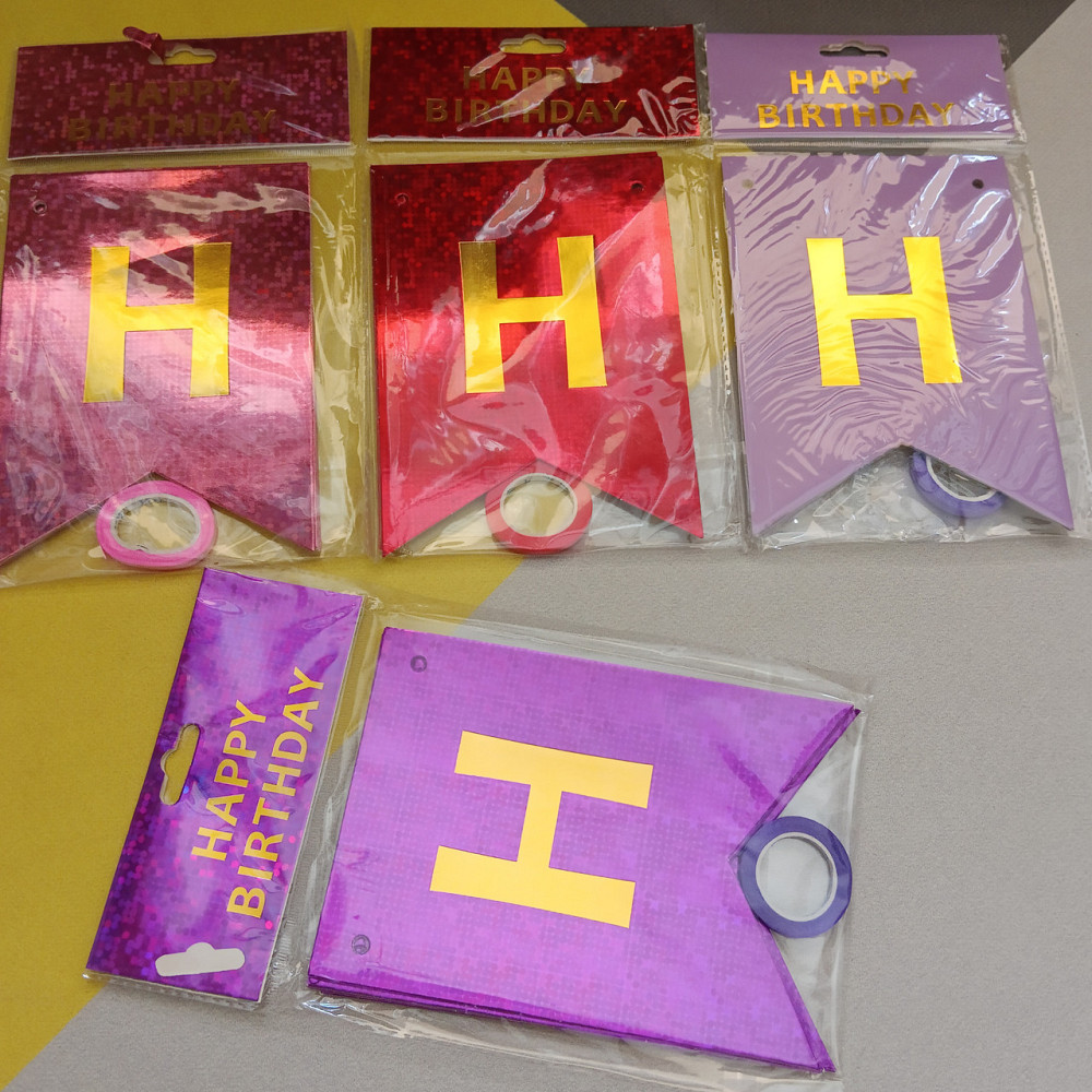 Гирлянда салатовая флажки happy birthday 2,8 м, гирлянда флажки на день рождения, растяжка Киев - изображение 3