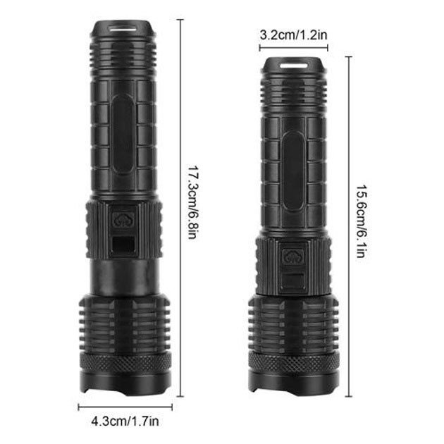 Пылевлагозащищенный ударопрочный фонарь PLD-H007, Профессиональный тактический фонарик CU-77 Львов - изображение 9