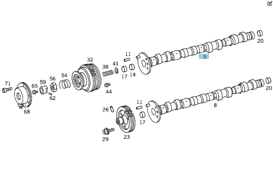 Mercedes-Benz  A1190503017 Впускний розподільний вал правої ГБЦ двигуна M119 Одесса