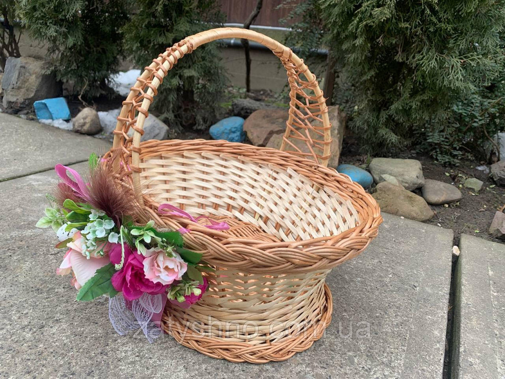 Корзинка с украшением, плетеная из лозы Киев - изображение 5