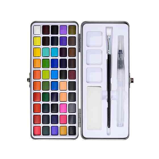 Набор акварельных красок, набор для рисования с неоновыми красками, металлик, 50 цветов и принадлежности Каменец-Подольский