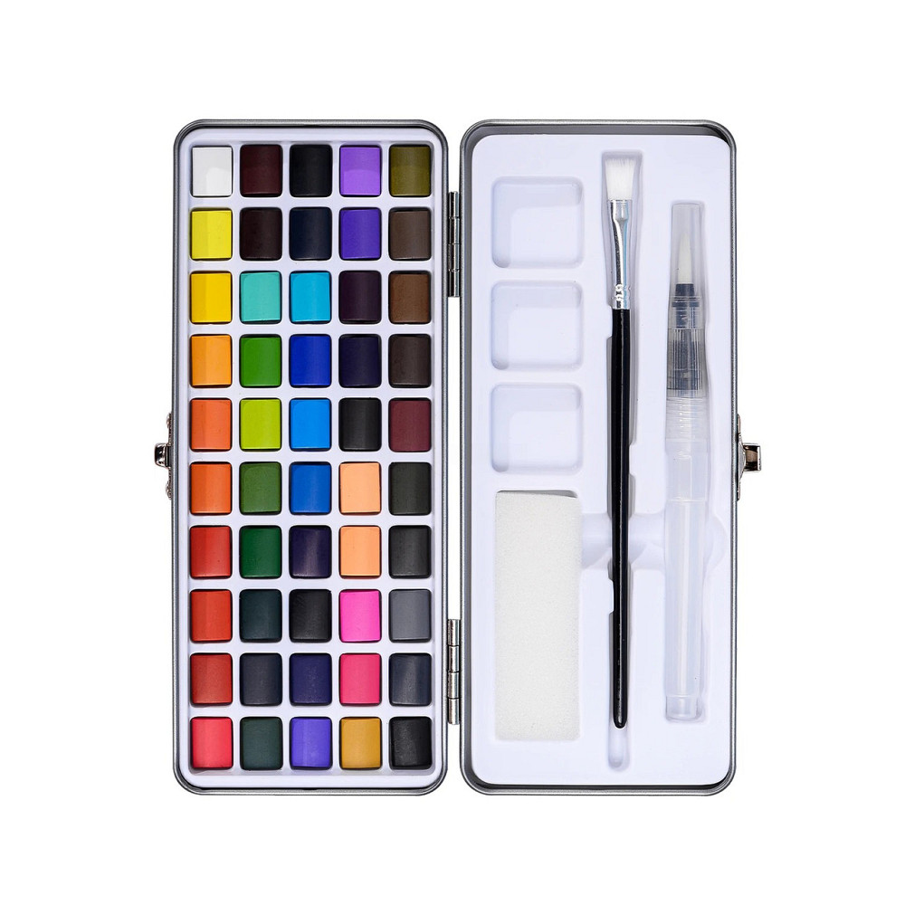 Набор акварельных красок, набор для рисования с неоновыми красками, металлик, 50 цветов и принадлежности Каменец-Подольский - изображение 2