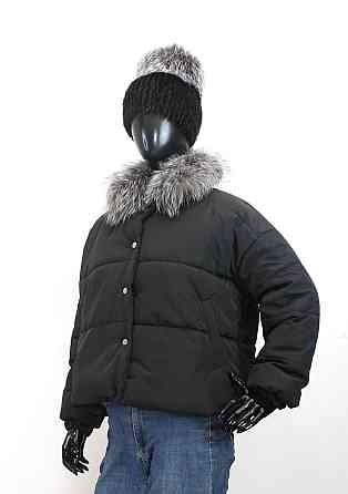 Демисезонная женская куртка з меховым воротним Черный 44 Харьков