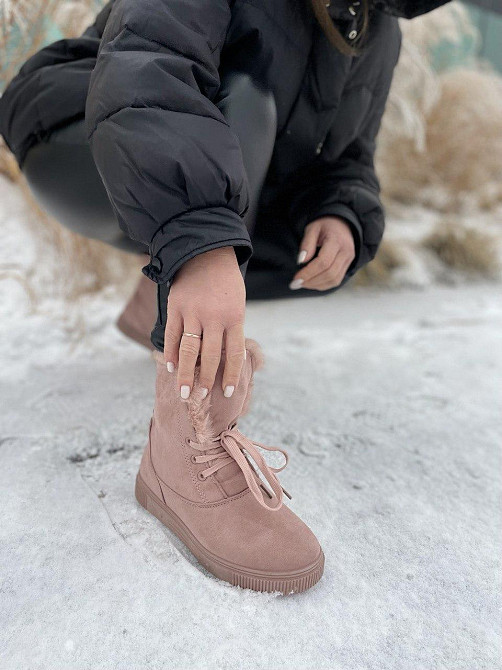 Violeta Женские черевики Violeta пудра эко-замша высота 16.5см подошва 2.5см размер 36-39 (1136 Коломыя - изображение 5
