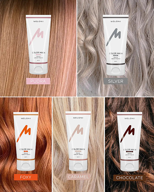 Тонуюча маска для волосся Попелястий Color Mask Silver Meloni 200 мл Київ - фото 3