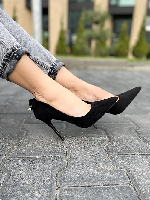 Туфлі жіночі Avelina чорні еко-замша каблук 11см 38р (3723) Коломия - фото 5