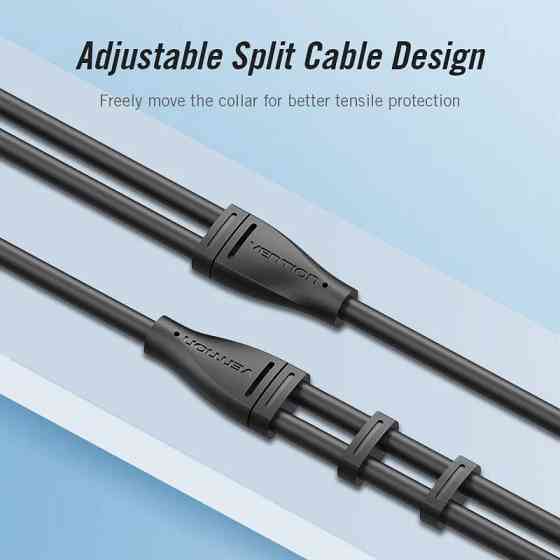 Перехідник аудіо Jack 3.5mm TRRS M -> 2X 3.5mm F (мікрофон + навушники) чорний Vention Вінниця