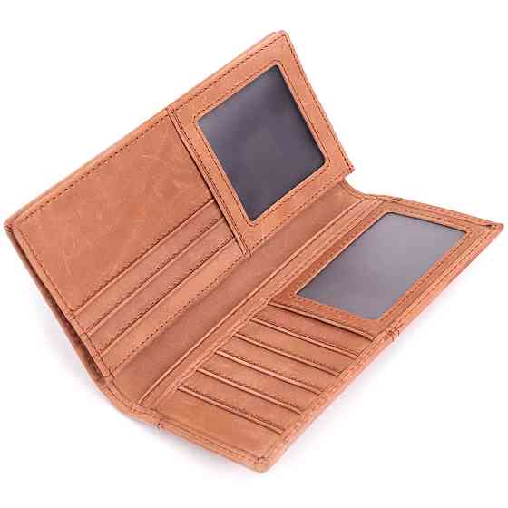 Кошелек унисекс в винтажной натуральной коже 22853 Vintage Рыжий Киев