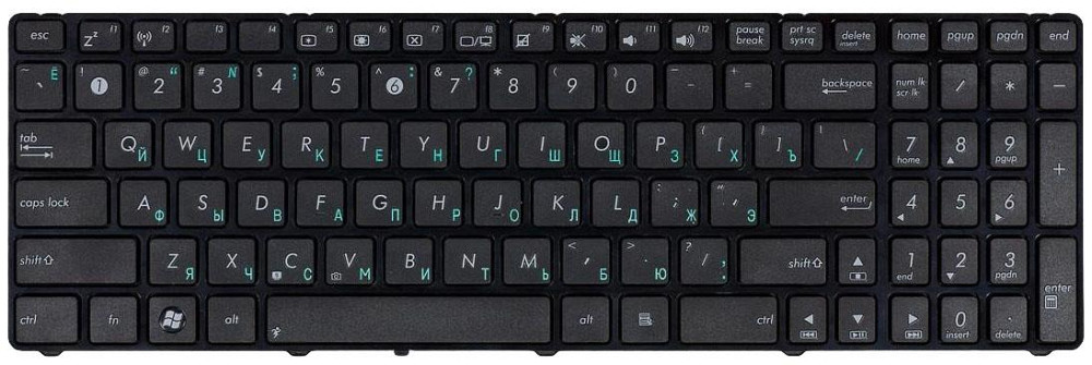 Клавиатура для ноутбука Asus (K50, K60, K70) Black, (Black Frame) RU Вінниця - фото 2