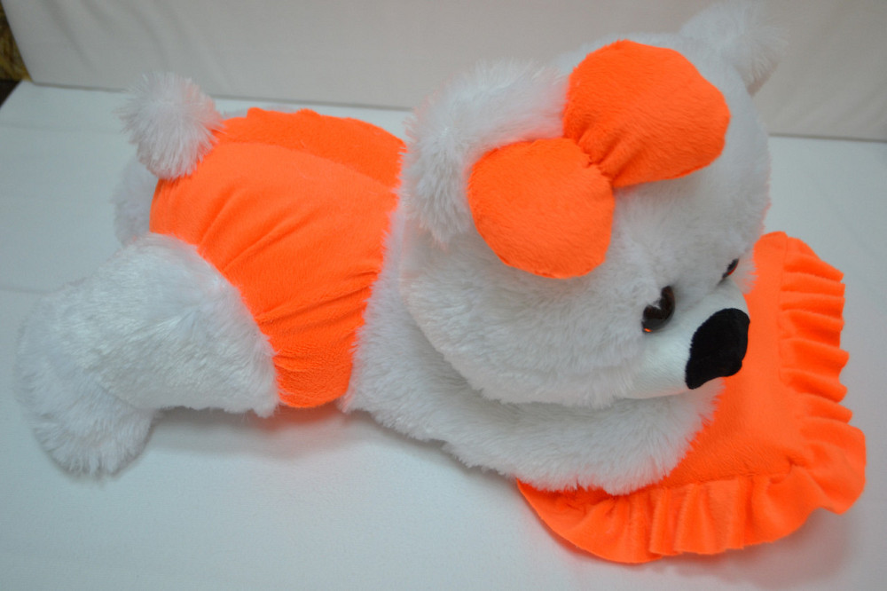 Алина Плюшевая мишка Малышка 45 см Бело-оранжевый Киев - изображение 4