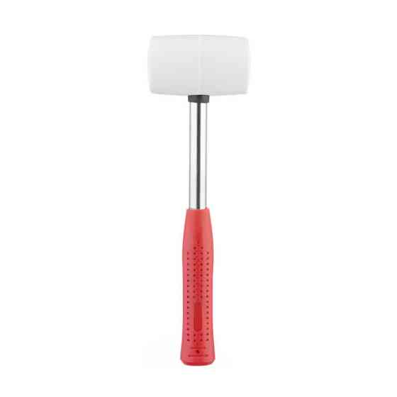 Киянка гумова, 450 г, 50 мм, бiла гума, металева ручка INTERTOOL HT-0227 Киев
