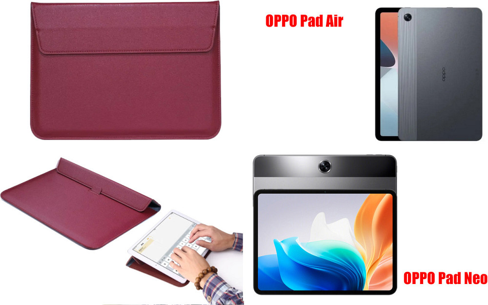 Чохол-конверт VitoCase для OPPO Pad Air, Pad Neo, з функцією підставки для планшета Бордовий Київ - фото 1