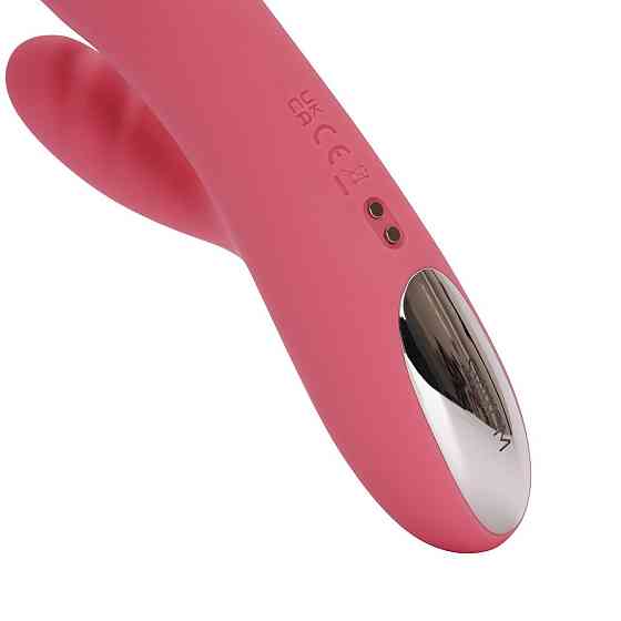 Вибратор-кролик Svakom Avery Strawberry Pink с двигающимся стволом, движение вперед-назад Sex Aura Киев