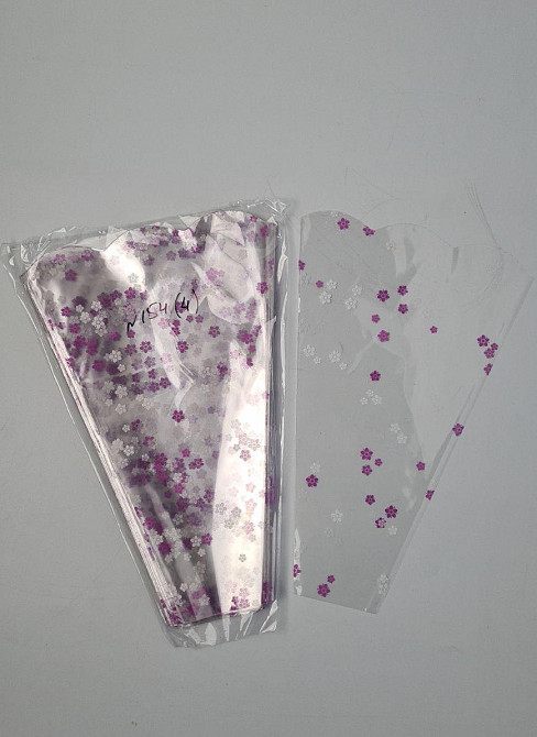 Упаковка конус под цветы h30/ 6низ/20верх белый (100 шт) 154 (4) (100 шт) Харьков - изображение 2